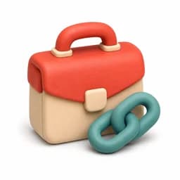 代表專業技能的立體公事包與文件